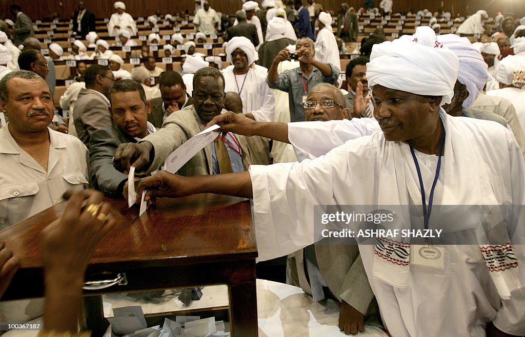 Members of the Sudanese Parliament vote