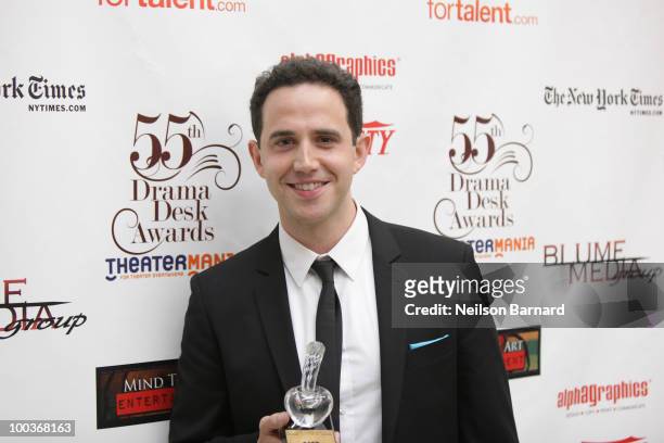Actor Santino Fontana arrives at the 55th Annual Drama Desk Award at FH LaGuardia Concert Hall at Lincoln Center on May 23, 2010 in New York City.