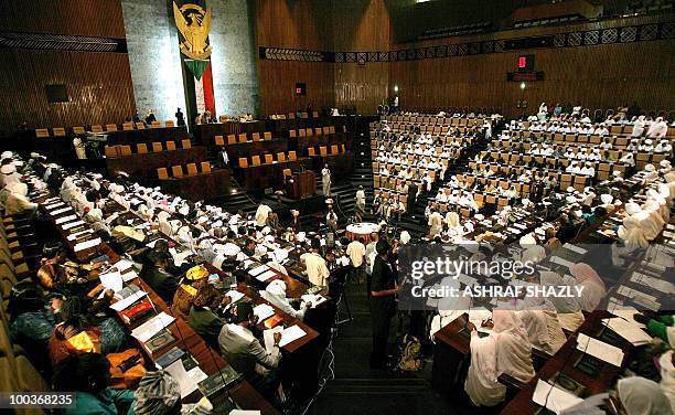 View of the Sudanese Parliament in Khartoum on May 24, 2010. Sudan's new parliament meet for the first time since the April legislative elections to...