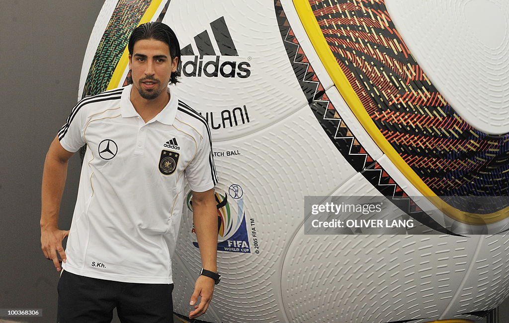 Germany's midfielder Sami Khedira poses