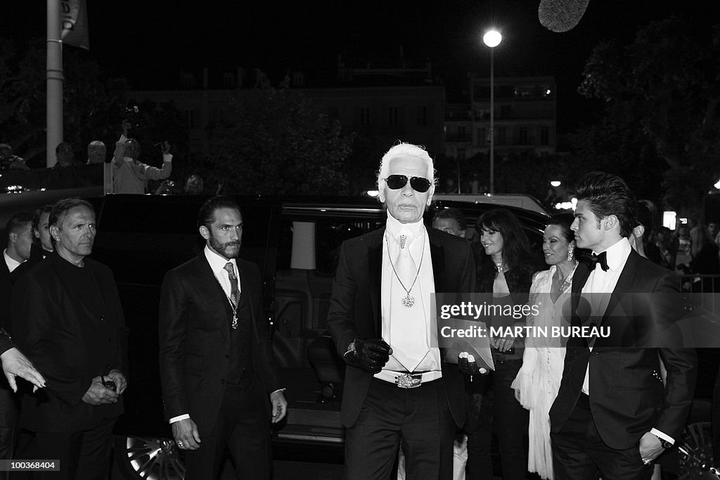 German Designer Karl Lagerfeld arrives t