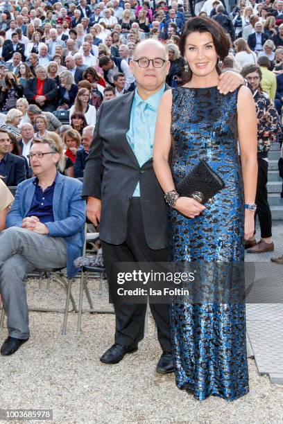 Reinhard Soell, Swetalana Panfilow during the Brian Ferry concert at the Thurn & Taxis Castle Festival 2018 on July 18, 2018 in Regensburg, Germany.