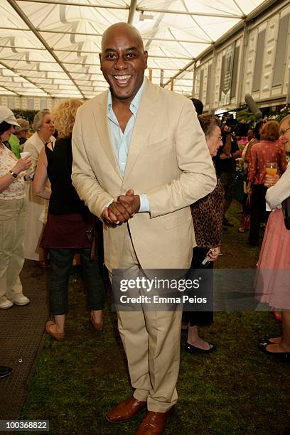 Ainsley Harriott attends the Press & VIP preview at The Chelsea Flower Show at Royal Hospital Chelsea on May 24, 2010 in London, England.