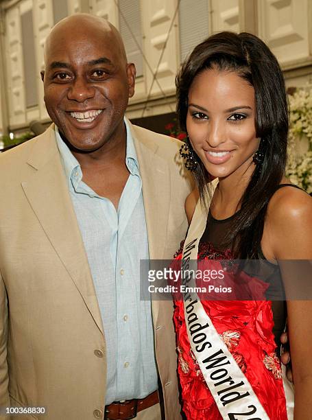 Ainsley Harriott and Leah Marville attend the Press & VIP preview at The Chelsea Flower Show at Royal Hospital Chelsea on May 24, 2010 in London,...