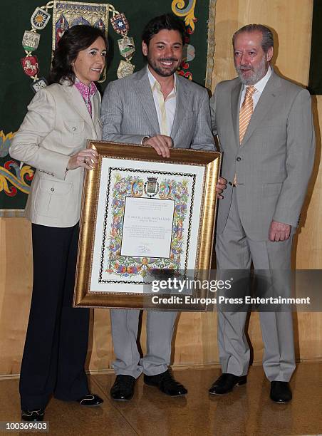 Rosa Aguilar, Miguel Poveda and Fernando Rodriguez Villalobos attend the Seville Golden Medal Ceremony at Seville Province Day on May 23, 2010 in...