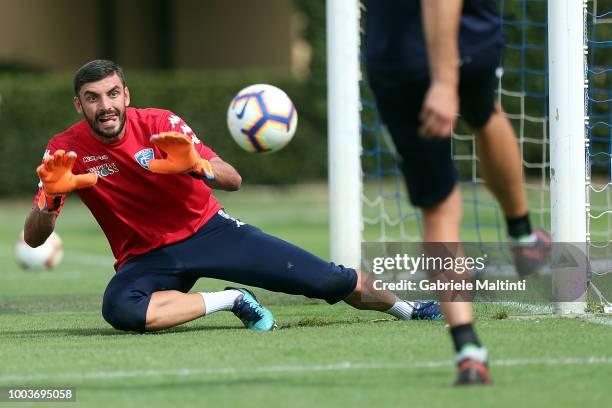 Pietro Terraciano of Empoli FC in action during the Pre-Season Friendly match between Pro Vercelli and Empoli FC on July 21, 2018 in Florence, Italy.