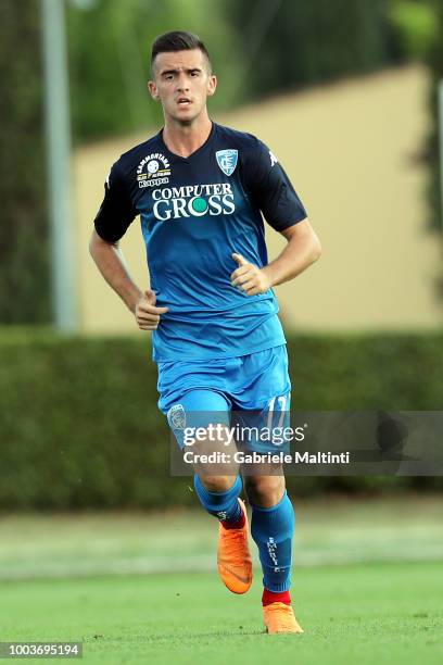Arnel Jakupovic of Empoli FC in action during the Pre-Season Friendly match between Pro Vercelli and Empoli FC on July 21, 2018 in Florence, Italy.