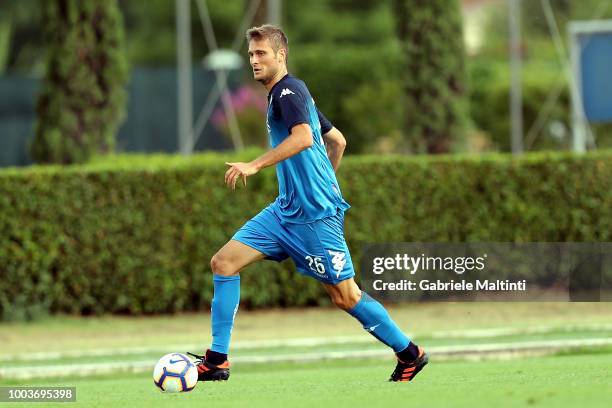 Simone Romagnoli of Empoli FC in action during the Pre-Season Friendly match between Pro Vercelli and Empoli FC on July 21, 2018 in Florence, Italy.