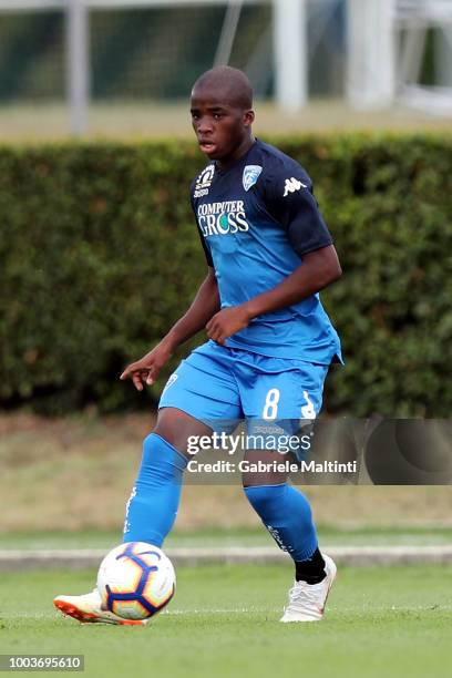 Hamed Junior Traore' of Empoli FC in action during the Pre-Season Friendly match between Pro Vercelli and Empoli FC on July 21, 2018 in Florence,...
