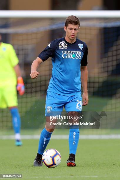 Michal Marcjanik of Empoli FC in action during the Pre-Season Friendly match between Pro Vercelli and Empoli FC on July 21, 2018 in Florence, Italy.