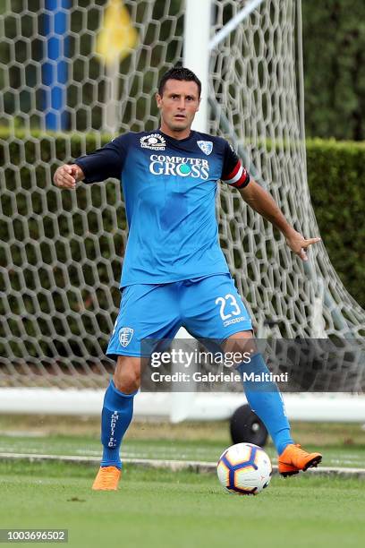Manuel Pasqual of Empoli FC in action during the Pre-Season Friendly match between Pro Vercelli and Empoli FC on July 21, 2018 in Florence, Italy.