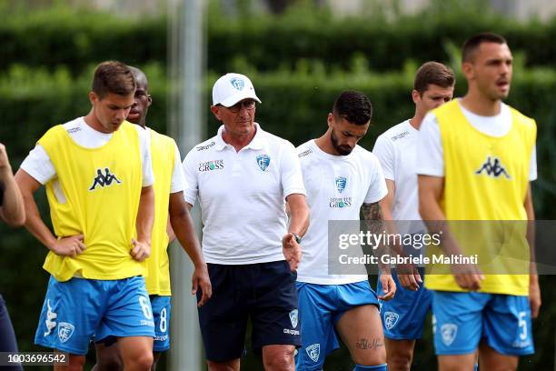 Aurelio Andreazzoli manager of Empoli FC during the Pre-Season Friendly match between Pro Vercelli and Empoli FC on July 21, 2018 in Florence, Italy.