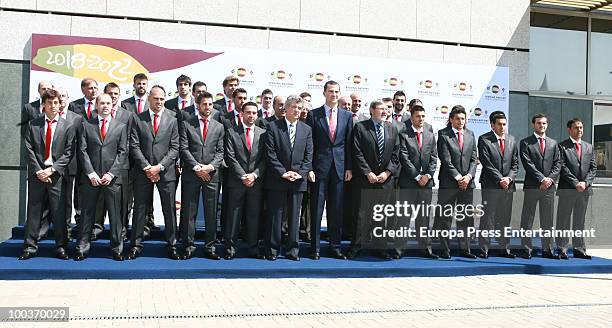 Prince Felipe of Spain and guests attend the opening of the Spanish Football Federation Museum on May 24, 2010 in Madrid, Spain.