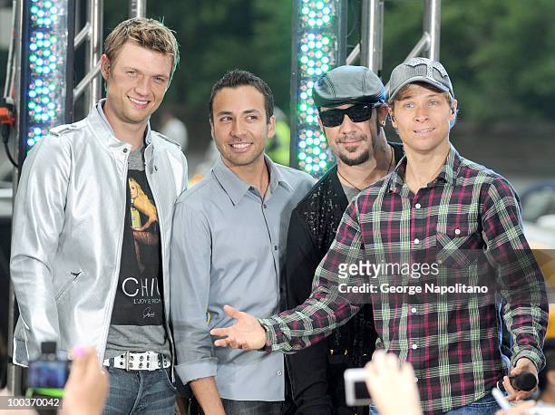 Nick Carter, Howie Dorough, A. J. McLean and Brian Littrell of the Backstreet Boys perform on CBS' The Early Show Summer Concert Series at the CBS...