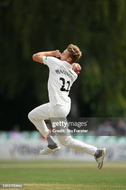 Worcestershire bowler Dillon Pennington in action during Day One of the Specsavers County Championship: Division One match between Worcestershire and...