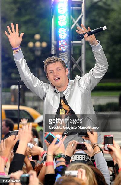 Nick Carter of the Backstreet Boys performs on CBS' The Early Show Summer Concert Series at the CBS Early Show Studio Plaza on May 24, 2010 in New...
