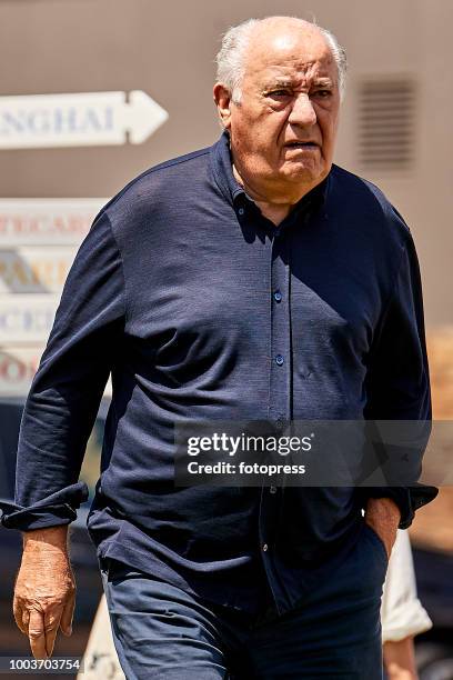 Amancio Ortega attends during CSI Casas Novas Horse Jumping Competition on July 22, 2018 in A Coruna, Spain.