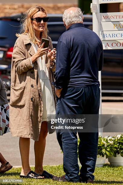 Amancio Ortega and Marta Ortega attend during CSI Casas Novas Horse Jumping Competition on July 22, 2018 in A Coruna, Spain.