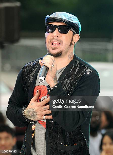 McLean of the Backstreet Boys performs on CBS' The Early Show Summer Concert Series at the CBS Early Show Studio Plaza on May 24, 2010 in New York...