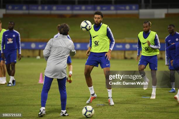 Michael Hector of Chelsea during a training session at the WACA on July 22, 2018 in Perth, Australia.