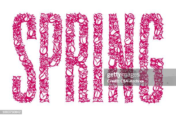 Word Spring Drawing 155 Spring Word Art High Res Illustrations - Getty Images