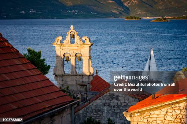 sailing through history - korcula island stock pictures, royalty-free photos & images