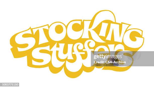 stocking stuffers - christmas stocking stock illustrations