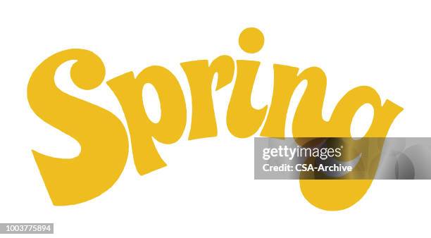 spring - script typeface stock illustrations