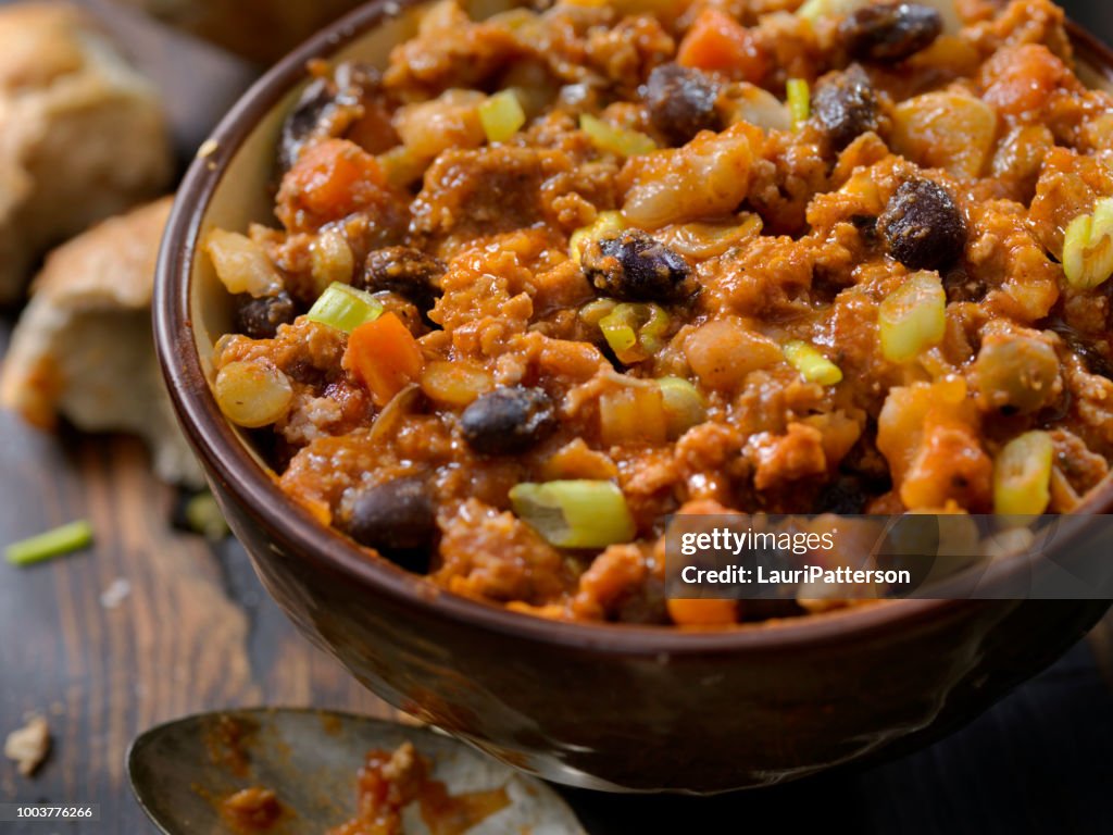 Three Bean Chili with Lentils