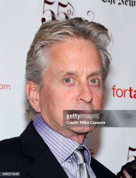 Actor Michael Douglas arrives at the 55th Annual Drama Desk Awards at the FH LaGuardia Concert Hall at Lincoln Center on May 23, 2010 in New York...