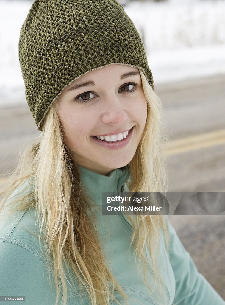 Close of up smiling girl.