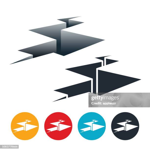 ilustrações de stock, clip art, desenhos animados e ícones de crack in ground icon - poço natural