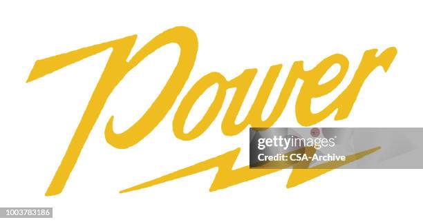 bildbanksillustrationer, clip art samt tecknat material och ikoner med makt - lightning font