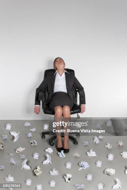 woman in office - head back stock pictures, royalty-free photos & images