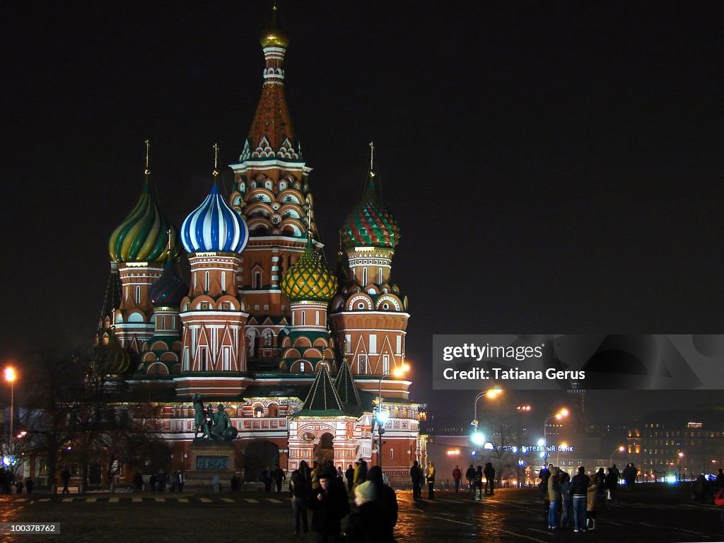 Saint Basil's Cathedral at night