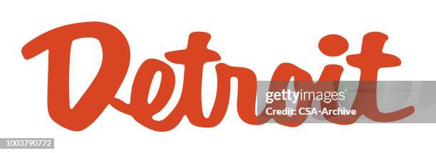 detroit - downtown detroit stock illustrations