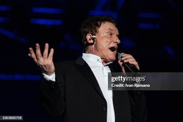Italian singer-songwriter Massimo Ranieri performs on stage at Arena Del Mare on July 19, 2018 in Salerno, Italy.