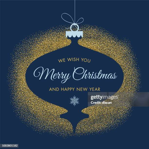 illustrazioni stock, clip art, cartoni animati e icone di tendenza di biglietto d'auguri con glitter dorati. - snow ball