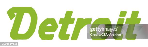 detroit - downtown detroit stock illustrations