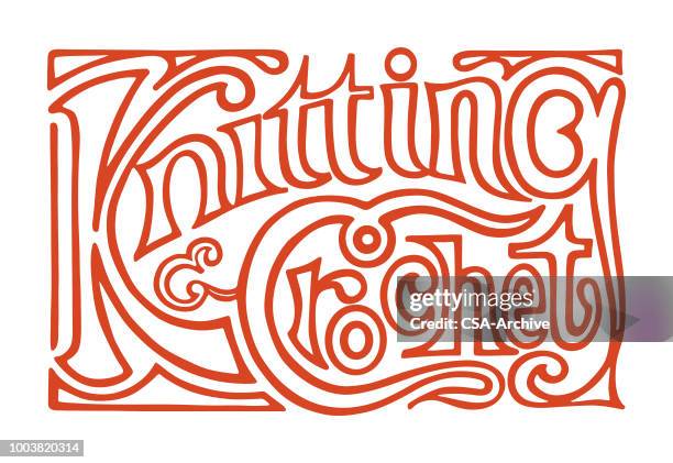 knitting and crochet - crochet stock illustrations