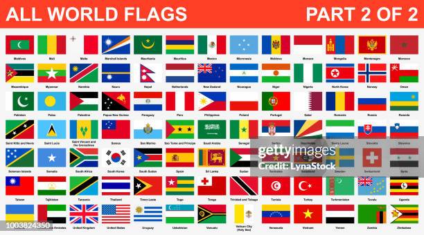 All World Flags In Alphabetical Order Part 2 Of 2 High-Res Vector