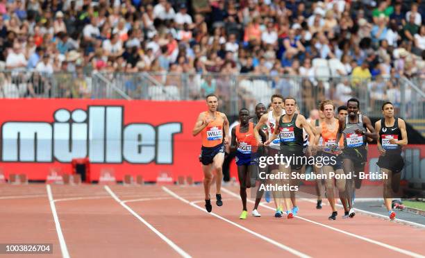 General view as athletes compete in the Men's 1500m during Day Two of the Muller Anniversary Games at London Stadium on July 22, 2018 in London,...