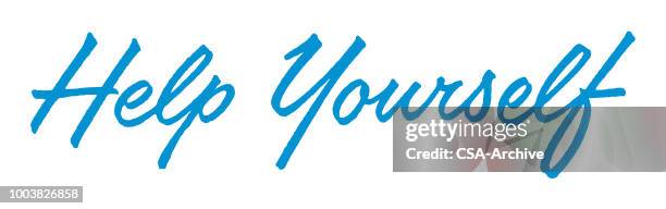 help yourself - self service stock illustrations