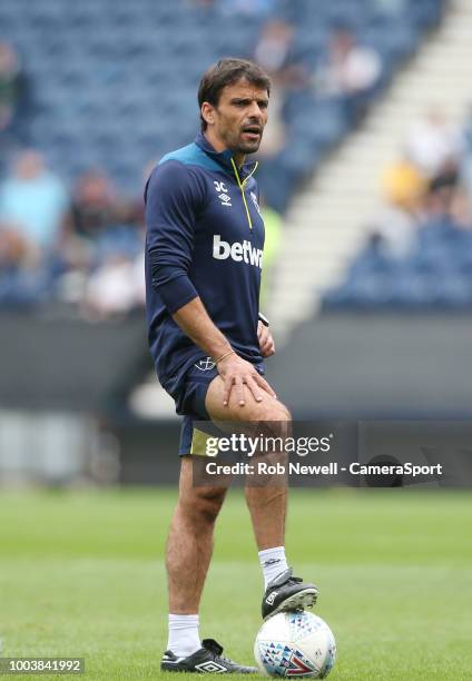 West Ham United fitness coach Jose Cabello at Deepdale on July 21, 2018 in Preston, England.