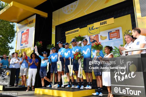 Podium / Nairo Quintana of Colombia / Andrey Amador of Costa Rica / Daniele Bennati of Italy / Imanol Erviti of Spain / Mikel Landa Meana of Spain /...