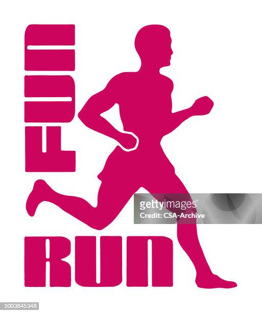 fun run - sprint logo stock illustrations