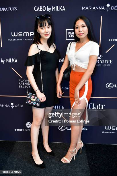 Ai Zhang and Tongtong Su attend the Platform Fashion Selected show during Platform Fashion July 2018 at Areal Boehler on July 22, 2018 in...