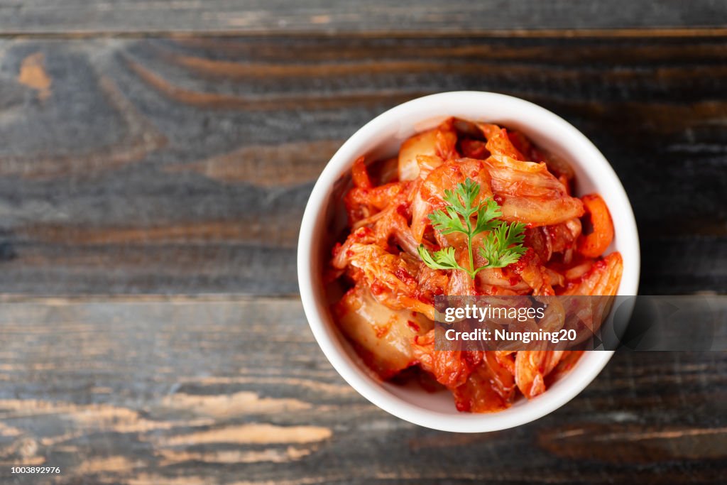 Kimchi cabbage in a bowl, Korean food
