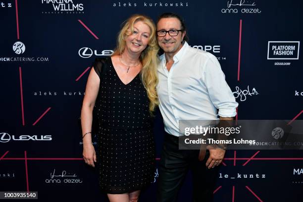 Jens Antkowiak and Jolanthe Antkowiak attend the 'The NRW Design Issue' show during Platform Fashion July 2018 at Areal Boehler on July 22, 2018 in...