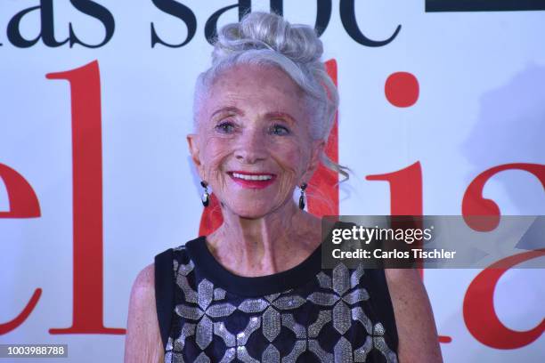 Tara Parra poses for photos during the red carpet of the movie 'Mas Sabe El Diablo por Viejo' at Cinemex Antara Polanco on July 19, 2018 in Mexico...